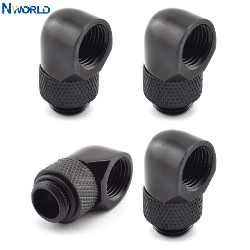 Pc Water Cooling - 4pcs G1/4 Thread 90 Degree Fitting