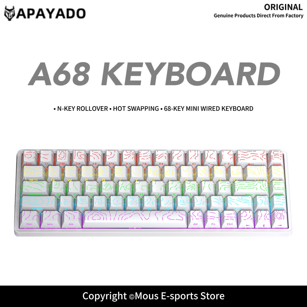 APAYADO A68 Wired Mechanical K - Pc Gaming Pink review and price
