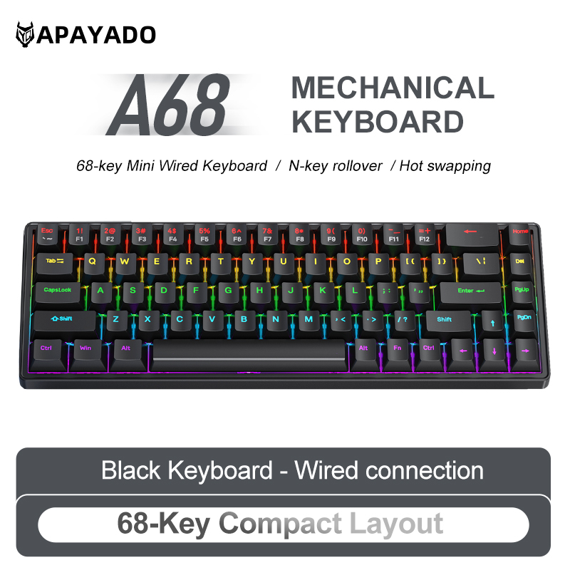 APAYADO A68 Wired Mechanical K - Pc Gaming Pink review and price